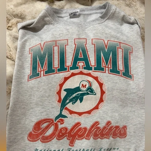 VINTAGE “ 90s NFL Miami dolphins” Crewneck - Men’s M - Picture 2 of 4